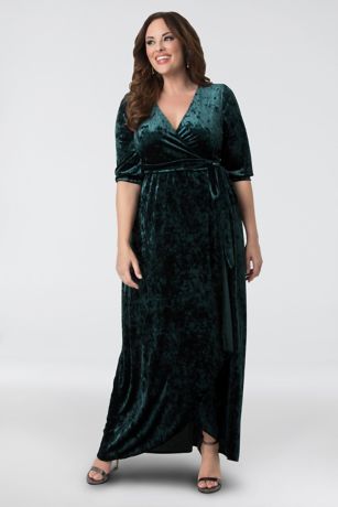 Velvet wrap outlet dress plus size